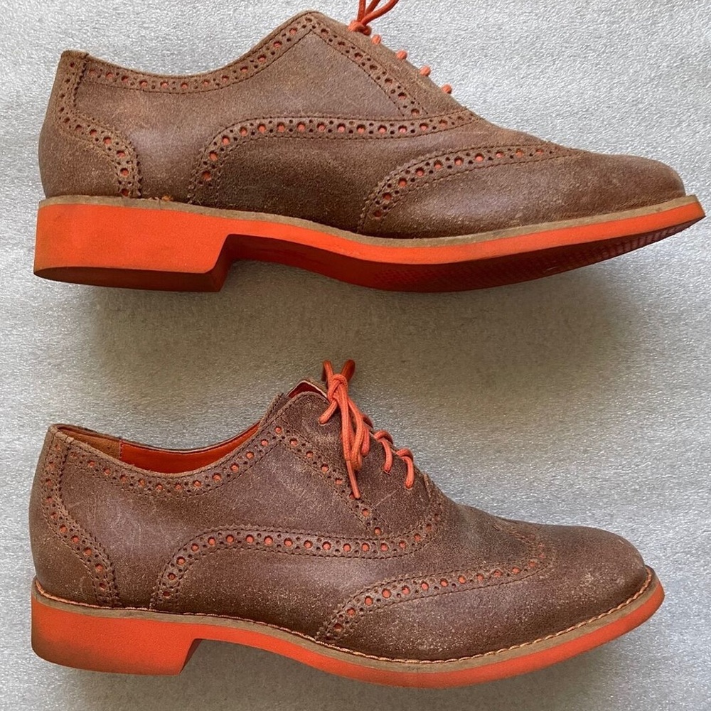 Cole Haan Brown Suede Lunar Grand Wingtip Oxford Lace-Up woman’s 7 - Picture 3 of 11